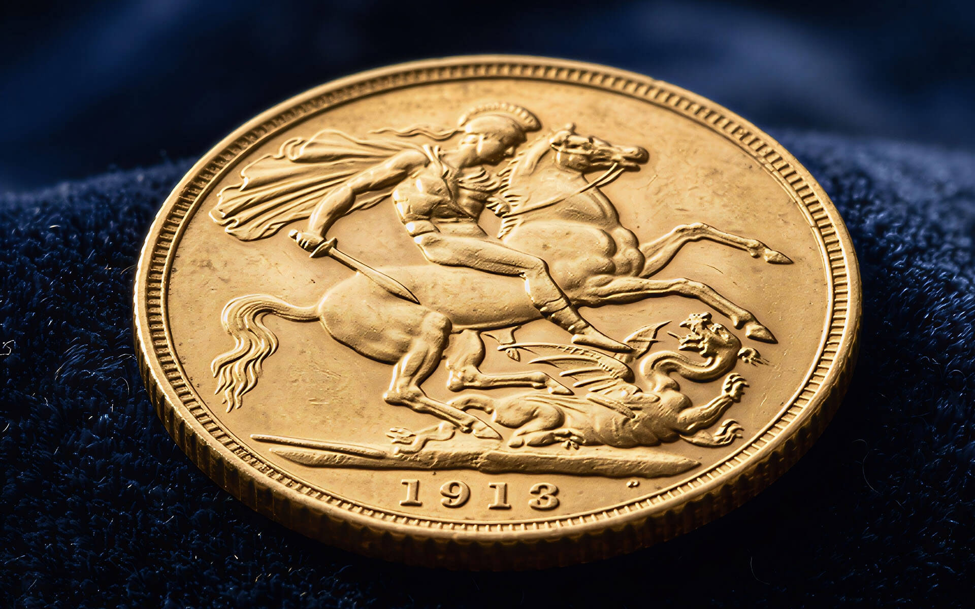 close-up rare gold sovereign